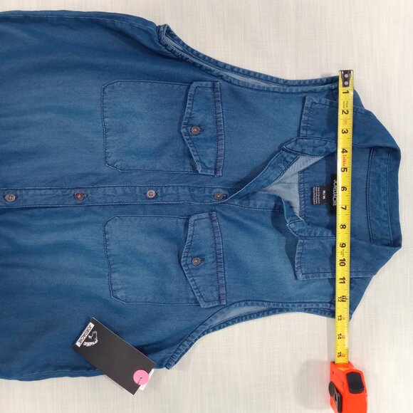 Jordache Romper Women's Denim Chambray Blue Summer Casual Preppy Size Medium - Picture 6 of 11